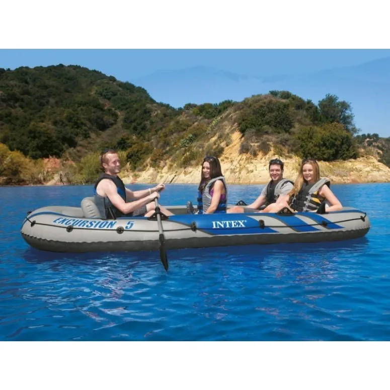 Ponton Dmuchany Intex Excursion 5 Z Wiosłami Siedziska 5 Osób Pompka Zestaw