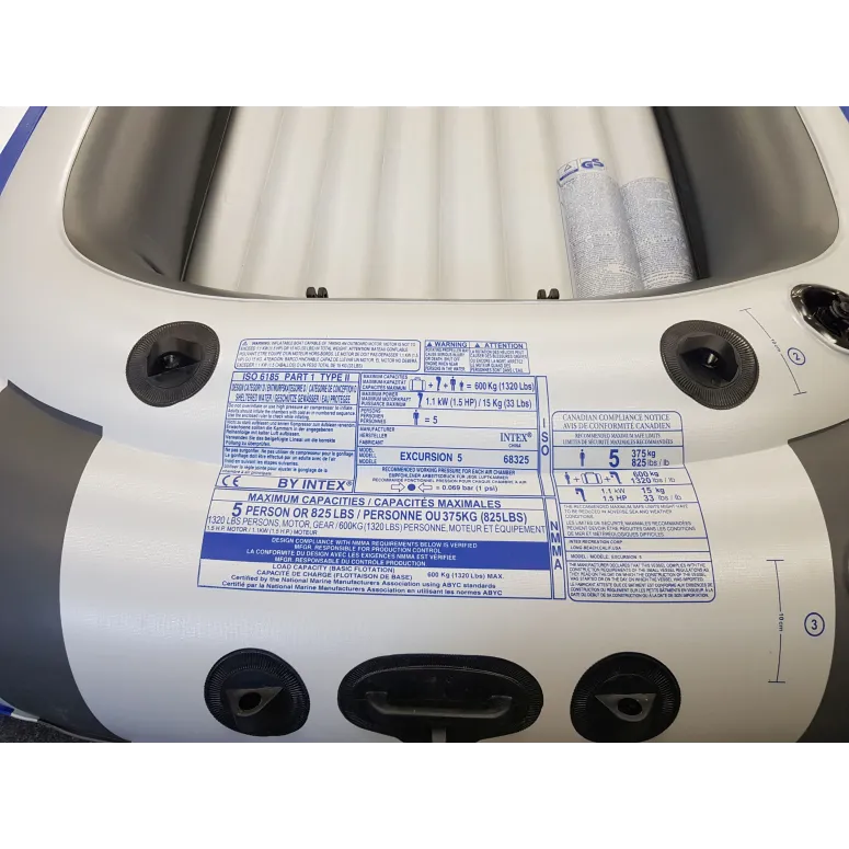 Ponton Dmuchany Intex Excursion 5 Z Wiosłami Siedziska 5 Osób Pompka Zestaw