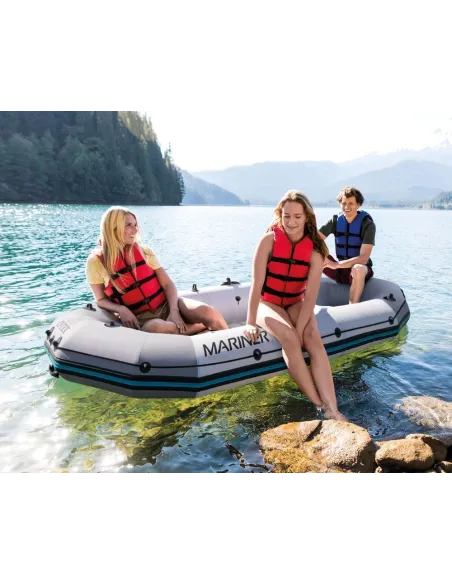 Ponton Turystyczny Dmuchany Intex Mariner 3 Sztywna Podłoga Z Wiosłami