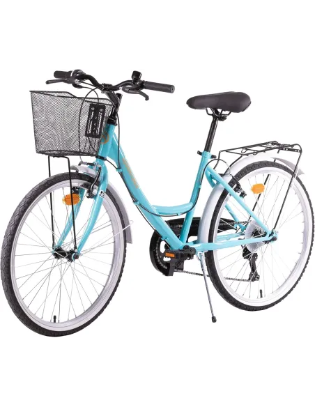 Dziecięcy Rower Miejski 24 Junior Dziewczęcy Koszyk Stopka Bagażnik Dzwonek - 2