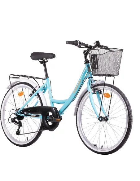 Dziecięcy Rower Miejski 24 Junior Dziewczęcy Koszyk Stopka Bagażnik Dzwonek - 3