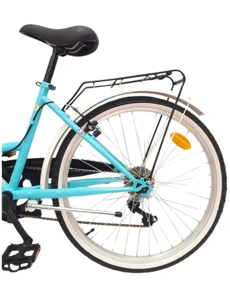 Dziecięcy Rower Miejski 24 Junior Dziewczęcy Koszyk Stopka Bagażnik Dzwonek - 7