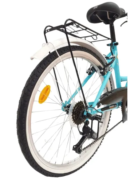 Dziecięcy Rower Miejski 24 Junior Dziewczęcy Koszyk Stopka Bagażnik Dzwonek - 16