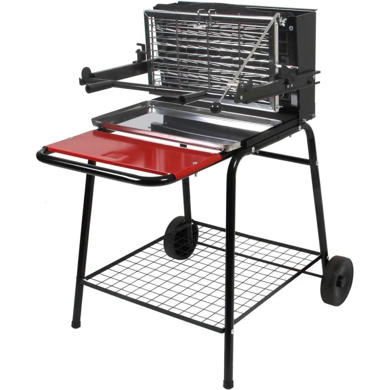 Pionowy Grill Węglowy Somagic Ogrodowy Na Taras Obrotowy Na Kółkach Pojemny