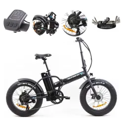 Elektryczny Rower Składany 20 ALU Tarcze Błotniki Światła Dzwonek Fatbike