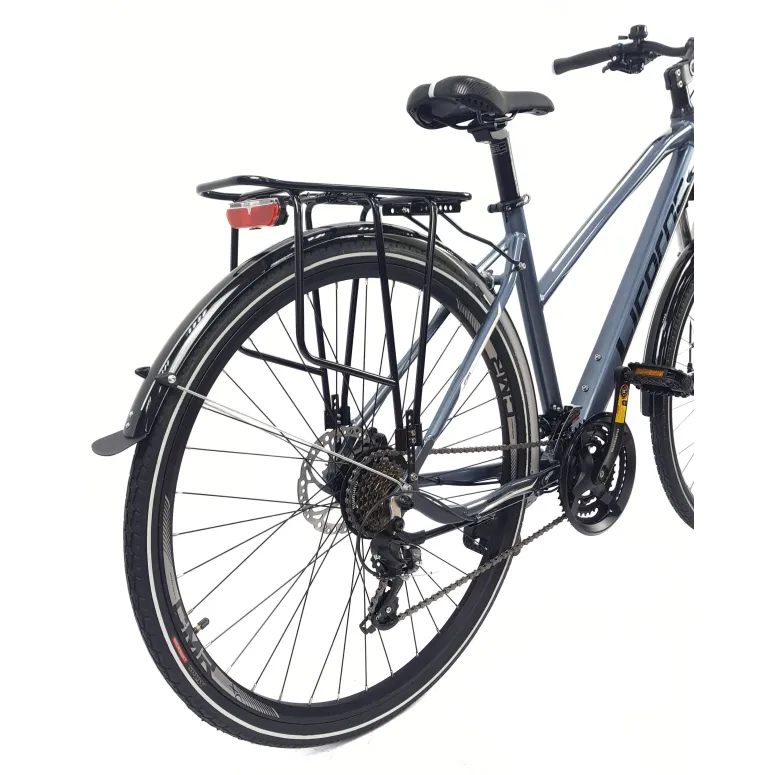 Rower Damski Trekkingowy 28 ALU Cyngle Tarcze Bagażnik Oświetlenie Dzwonek