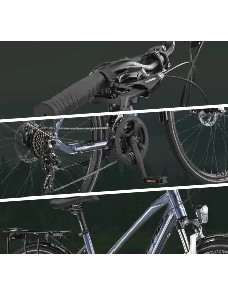 Rower Damski Trekkingowy 28 ALU Cyngle Tarcze Bagażnik Oświetlenie Dzwonek