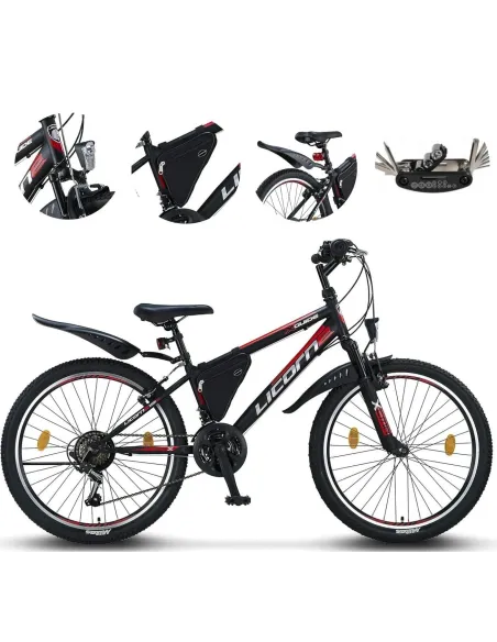 Rower Górski Dziecięcy 24 Amortyzacja Dzwonek Światła Sakwa Błotniki Stopka