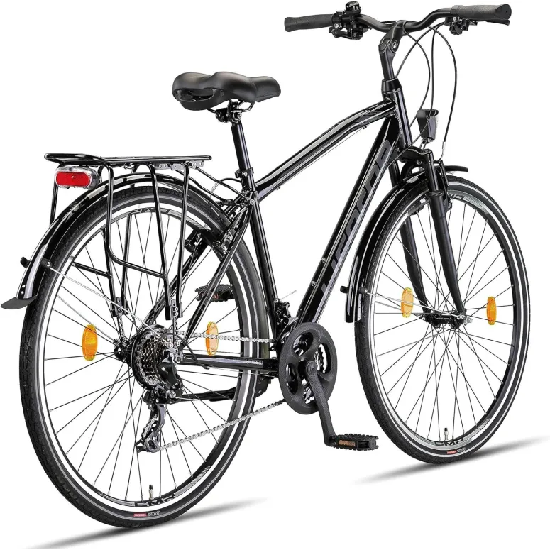 Rower Trekkingowy 28 Stal Męski Cyngle Dzwonek Stopka Światła Bagażnik