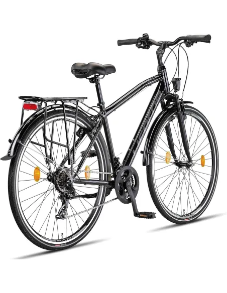 Rower Trekkingowy 28 Stal Męski Cyngle Dzwonek Stopka Światła Bagażnik