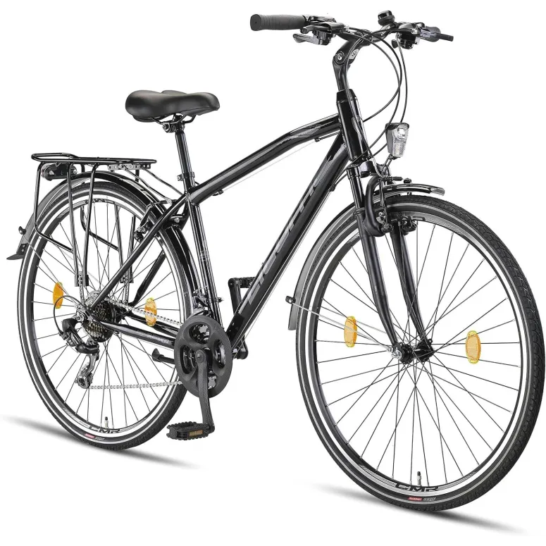 Rower Trekkingowy 28 Stal Męski Cyngle Dzwonek Stopka Światła Bagażnik