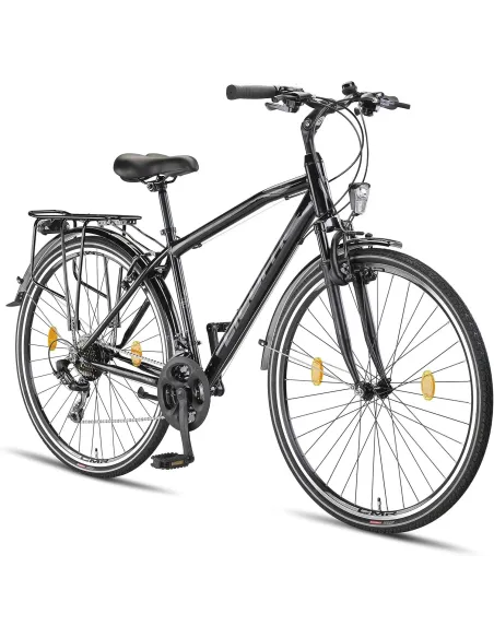 Rower Trekkingowy 28 Stal Męski Cyngle Dzwonek Stopka Światła Bagażnik