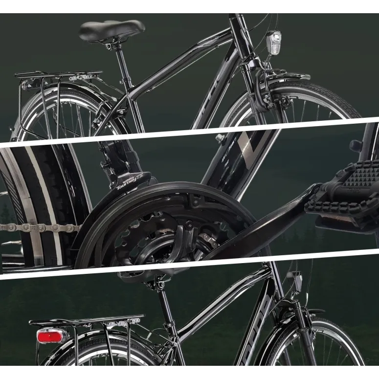 Rower Trekkingowy 28 Stal Męski Cyngle Dzwonek Stopka Światła Bagażnik