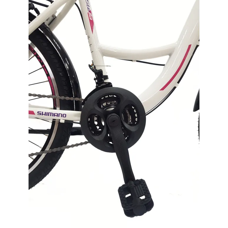 Rower Miejski Dziewczęcy 24 Błotniki Oświetlenie Bagażnik Stopka Dzwonek