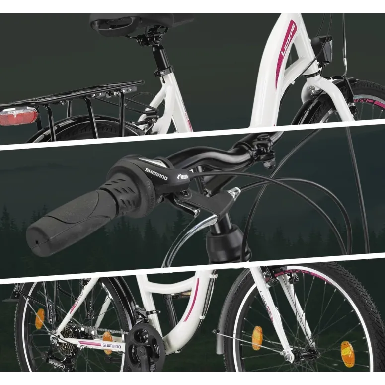 Rower Miejski Dziewczęcy 24 Błotniki Oświetlenie Bagażnik Stopka Dzwonek