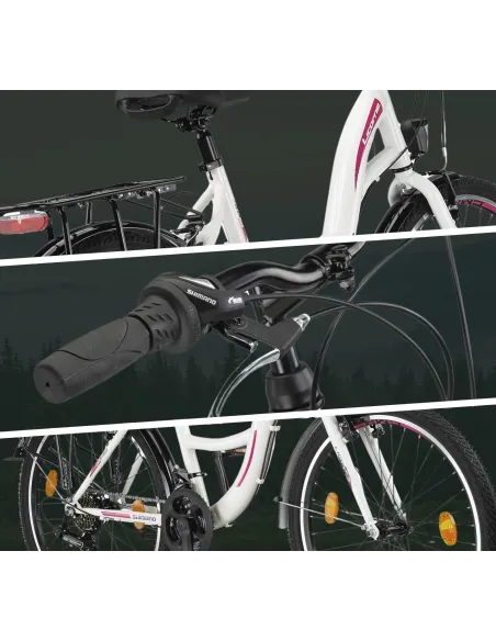 Rower Miejski Dziewczęcy 24 Błotniki Oświetlenie Bagażnik Stopka Dzwonek