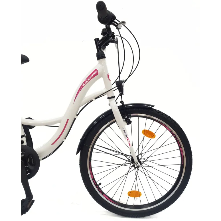 Rower Miejski Dziewczęcy 24 Błotniki Oświetlenie Bagażnik Stopka Dzwonek