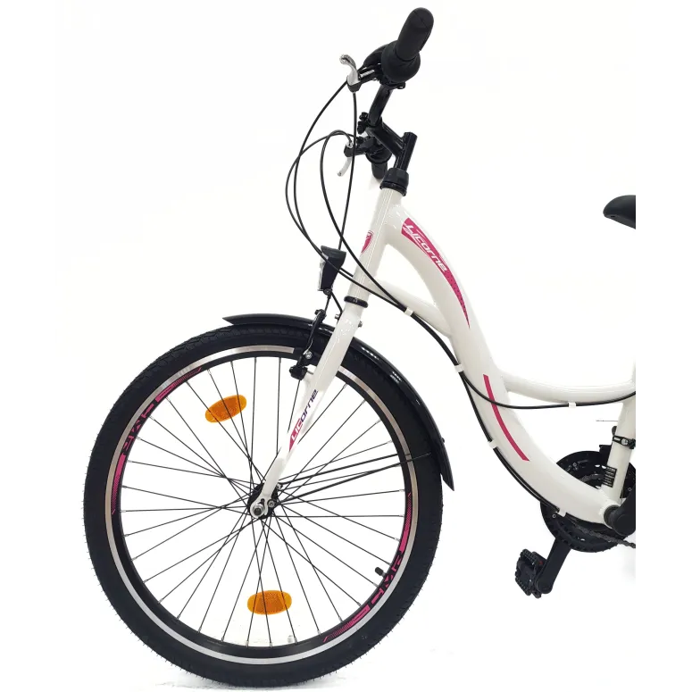 Rower Miejski Dziewczęcy 24 Błotniki Oświetlenie Bagażnik Stopka Dzwonek