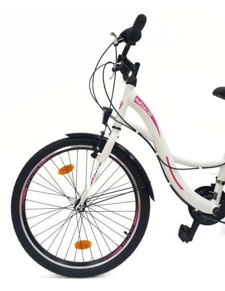 Rower Miejski Dziewczęcy 24 Błotniki Oświetlenie Bagażnik Stopka Dzwonek