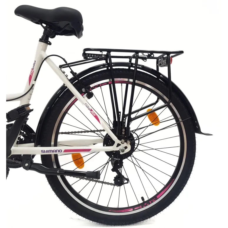 Rower Miejski Dziewczęcy 24 Błotniki Oświetlenie Bagażnik Stopka Dzwonek