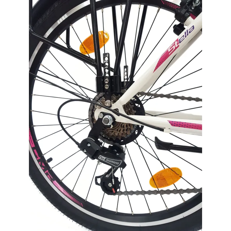 Rower Miejski Dziewczęcy 24 Błotniki Oświetlenie Bagażnik Stopka Dzwonek
