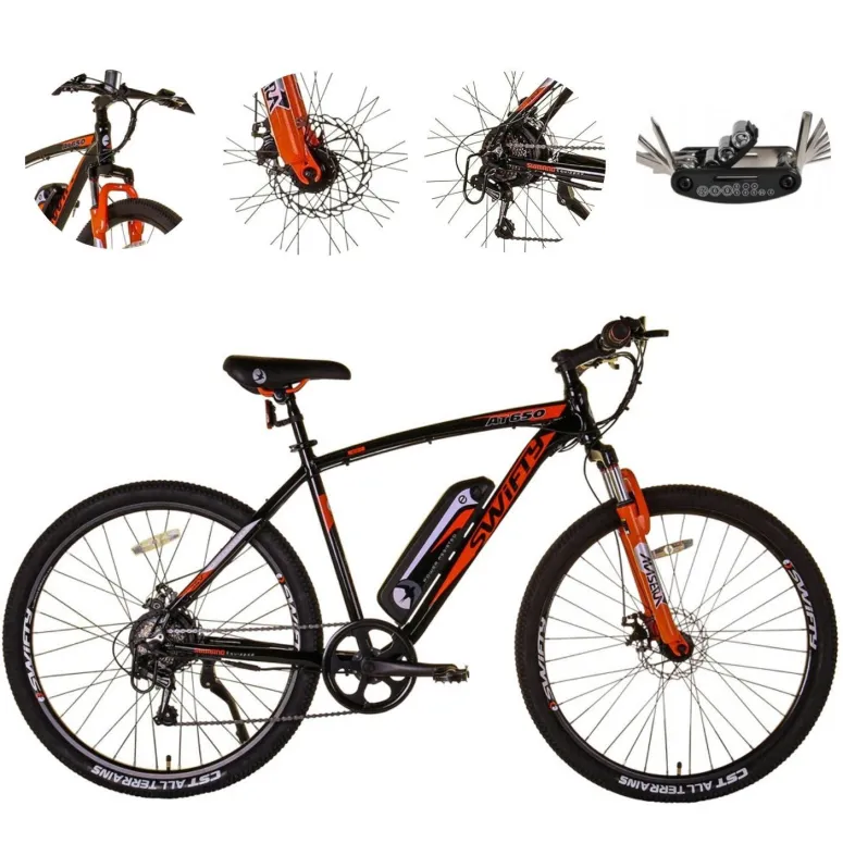 Elektryczny Rower Górski 27,5 ALU Damski Męski Hardtail Wspomaganie Dzwonek