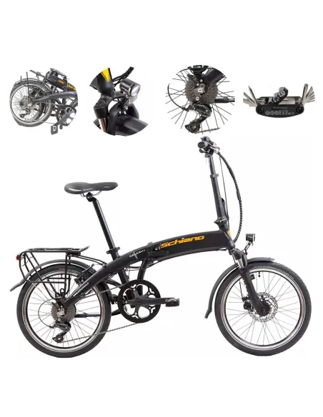 Elektryczny Rower Składany 20 ALU Sora Cyngle Bagażnik Światła Wspomaganie