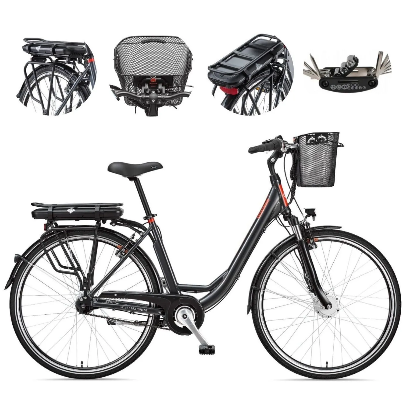 Elektryczny Rower Miejski 28 Damski ALU Nexus 7 Wspomaganie Koszyk Światła