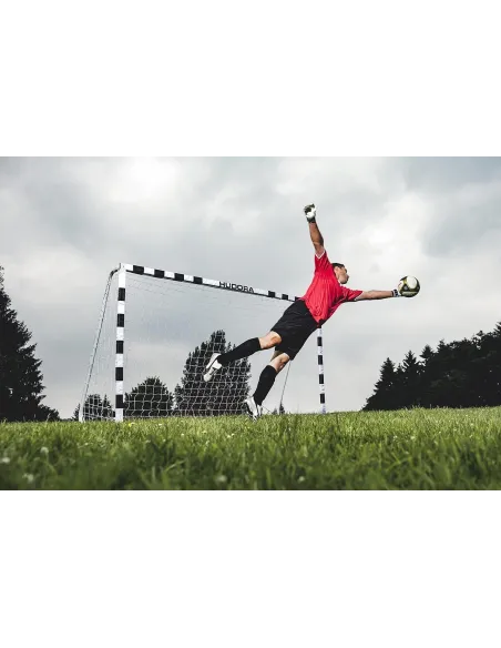 Bramka Piłkarska Hudora 300 x 160 Do Piłki Nożnej Duża Dla Dzieci Stalowa