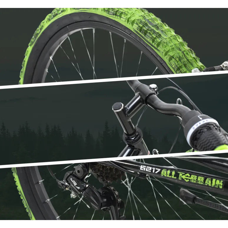 Rower Górski 24 Dziecięcy Shimano MTB Góral Dzwonek Stopka Junior Stalowy