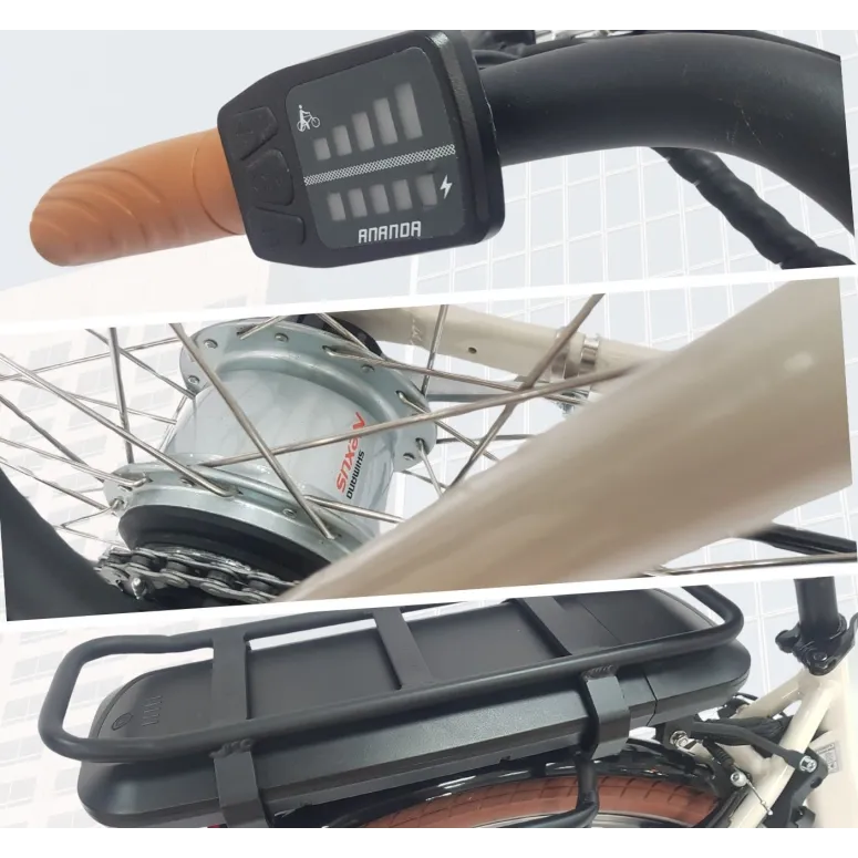 Elektryczny Rower Miejski 28 ALU Damski Wspomaganie Oświetlenie Nexus Bagaż