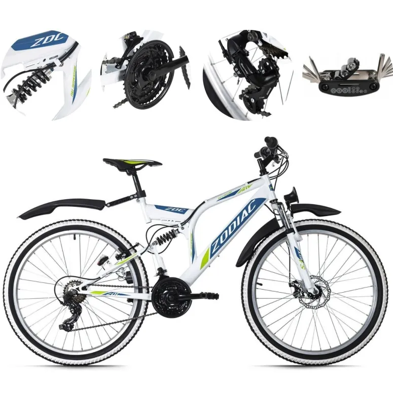 Rower Górski 26 MTB Pełna Amortyzacja Oświetlenie 21 biegów Amory Unisex