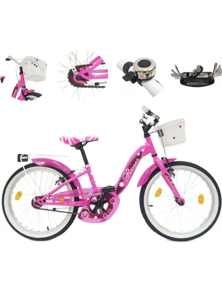 Rower Dziecięcy 20 Stal Dziewczęcy Bagażnik Koszyk Dzwonek Błotniki Odblask