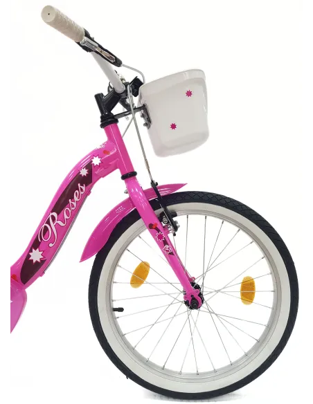 Rower Dziecięcy 20 Stal Dziewczęcy Bagażnik Koszyk Dzwonek Błotniki Odblask