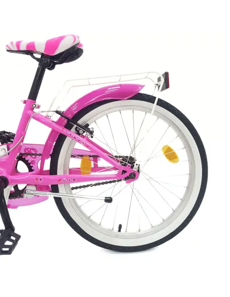 Rower Dziecięcy 20 Stal Dziewczęcy Bagażnik Koszyk Dzwonek Błotniki Odblask