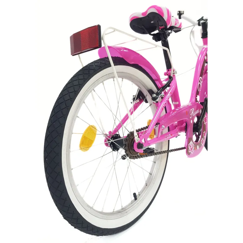 Rower Dziecięcy 20 Stal Dziewczęcy Bagażnik Koszyk Dzwonek Błotniki Odblask