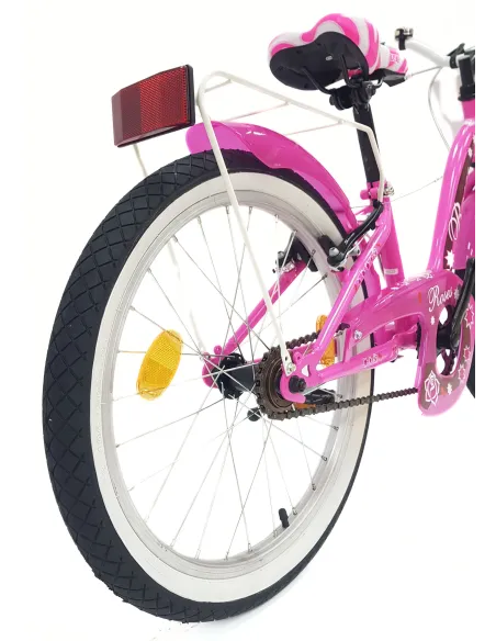 Rower Dziecięcy 20 Stal Dziewczęcy Bagażnik Koszyk Dzwonek Błotniki Odblask