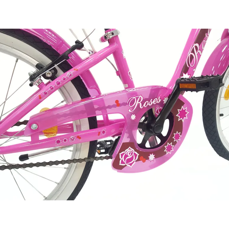 Rower Dziecięcy 20 Stal Dziewczęcy Bagażnik Koszyk Dzwonek Błotniki Odblask