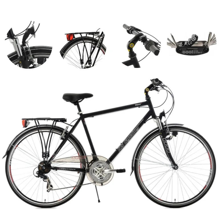 Rower Trekkingowy 28 Stal Męski Bagażnik Dzwonek Stopka Błotniki Światła