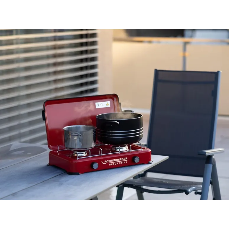 Kuchenka Turystyczna Rothenberg Gazowa Polowa Przenośna 2 Palniki Reduktor