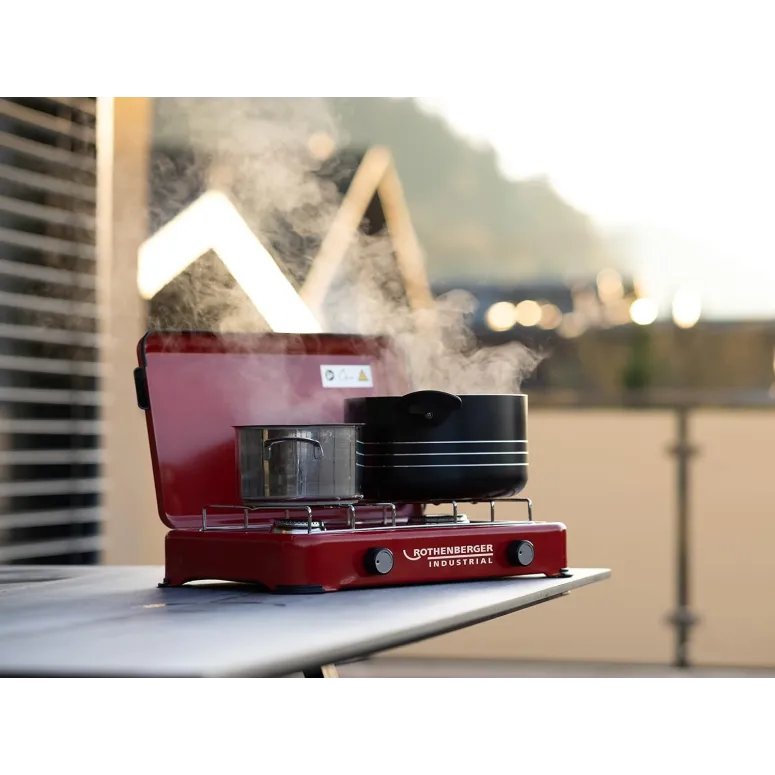 Kuchenka Turystyczna Rothenberg Gazowa Polowa Przenośna 2 Palniki Reduktor