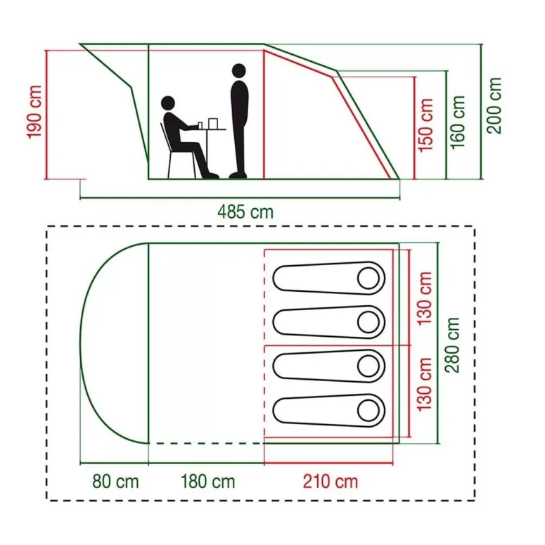 Namiot Turystyczny Kempingowy Coleman Oak Canyon 4 Osobowy Rodzinny 485x280