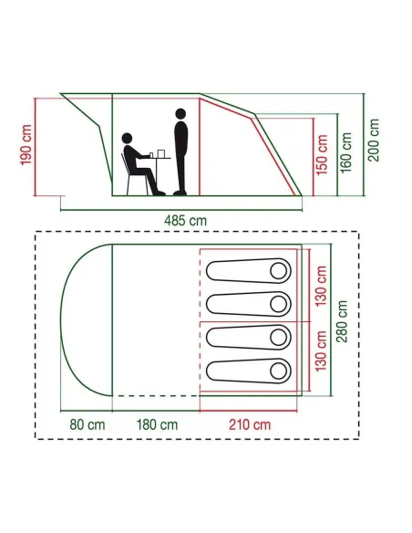 Namiot Turystyczny Kempingowy Coleman Oak Canyon 4 Osobowy Rodzinny 485x280