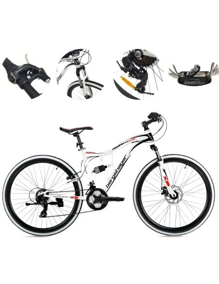 Rower Górski 29 MTB Full Stal Damski Męski Amortyzacja Revo Stopka Odblaski