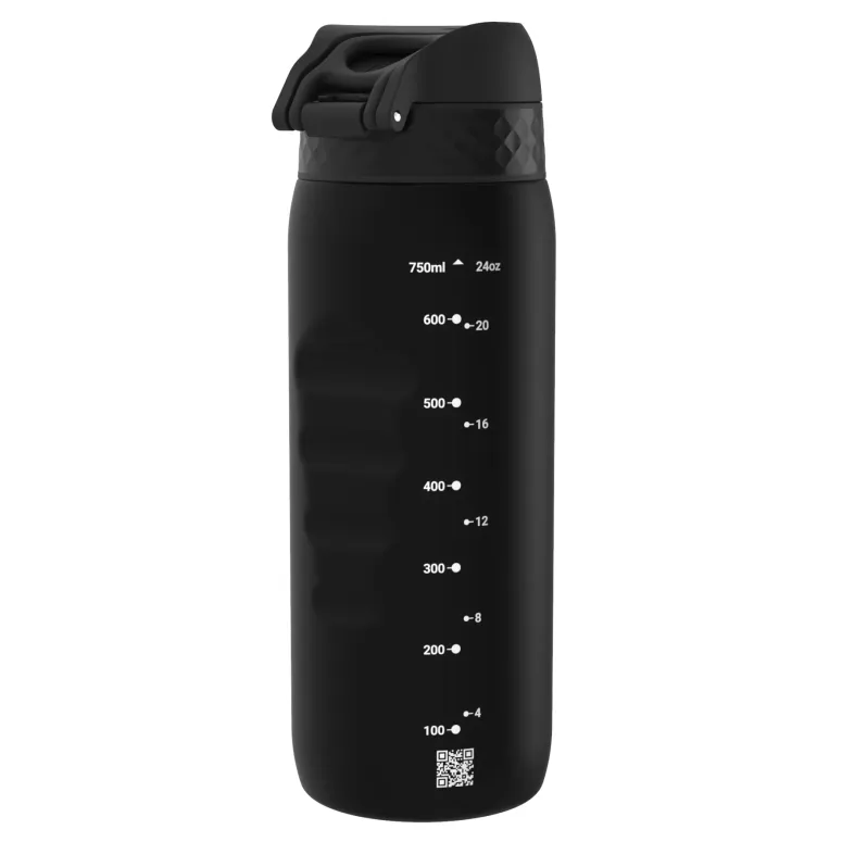 Butelka Na Wodę Bidon ION8 Sportowy Z Miarką Siłownia Fitness 750ml Czarny