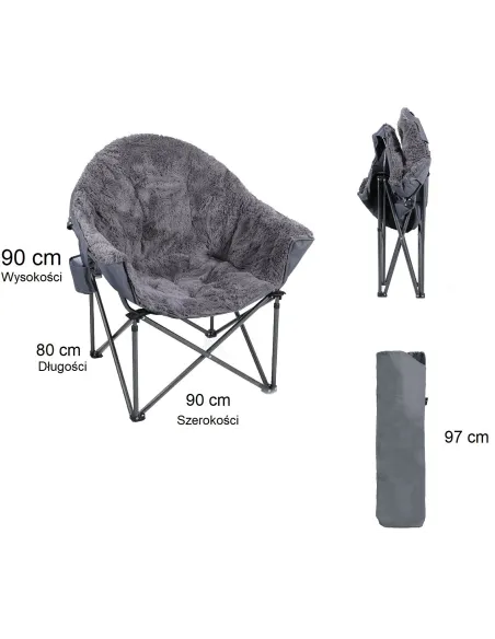 Krzesło Turystyczne Ogrodowe Alpha Camp Moon Składane Plażowe Kempingowe