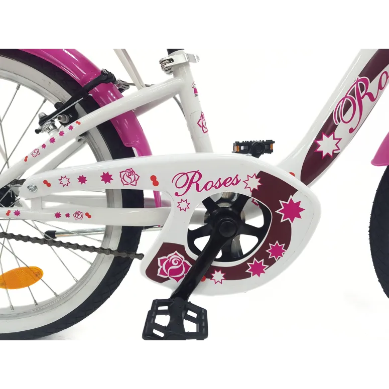 Rower Dziecięcy 20 Dziewczęcy Dzwonek Błotniki Bagażnik Koszyk Stopka Stal