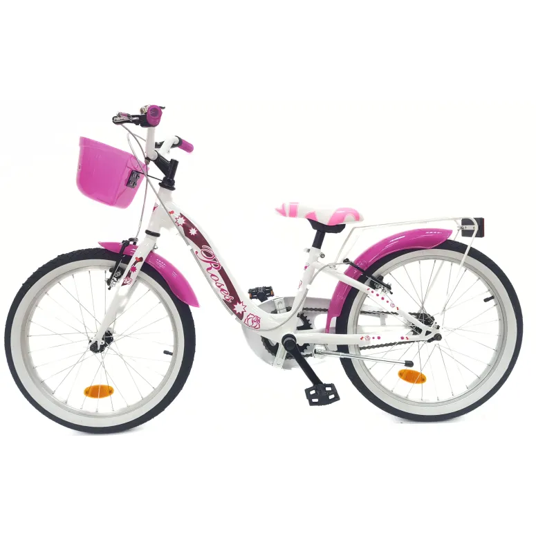 Rower Dziecięcy 20 Dziewczęcy Dzwonek Błotniki Bagażnik Koszyk Stopka Stal