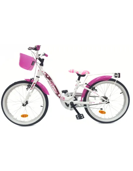 Rower Dziecięcy 20 Dziewczęcy Dzwonek Błotniki Bagażnik Koszyk Stopka Stal