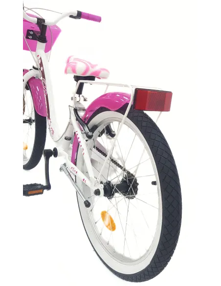 Rower Dziecięcy 20 Dziewczęcy Dzwonek Błotniki Bagażnik Koszyk Stopka Stal